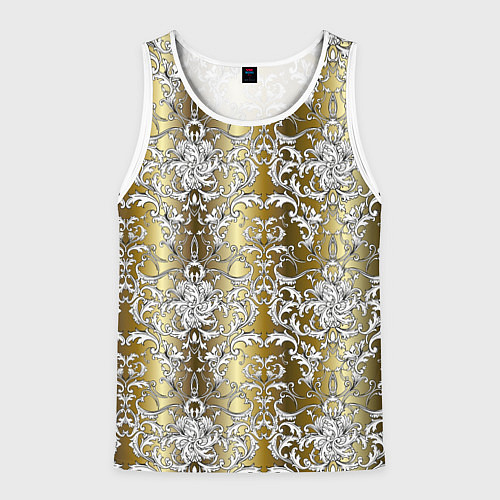 Мужская майка без рукавов Versace gold & white / 3D-Белый – фото 1