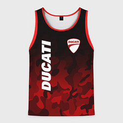 Майка-безрукавка мужская DUCATI ДУКАТИ КАМУФЛЯЖ, цвет: 3D-красный