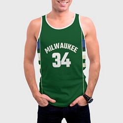 Майка-безрукавка мужская Milwaukee Bucks Гостевая форма Яннис Адетокумбо, цвет: 3D-белый — фото 2