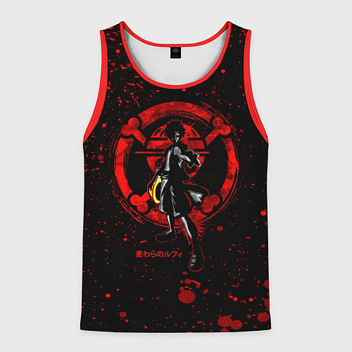 Мужская майка без рукавов Луффи пират Соломенной Шляпы One Piece / 3D-Красный – фото 1