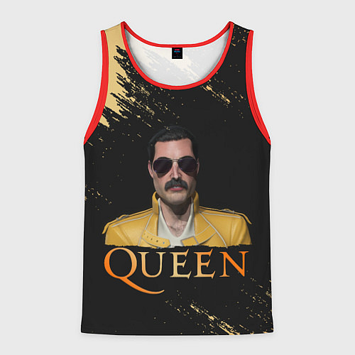 Мужская майка без рукавов Фредди Меркьюри Freddie Mercury Z / 3D-Красный – фото 1