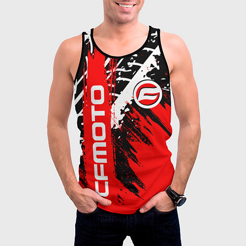 Мужская майка без рукавов CFmoto СФ мото RED STYLE / 3D-Черный – фото 3