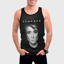 Майка-безрукавка мужская Zемфира красивый портрет, цвет: 3D-черный — фото 2