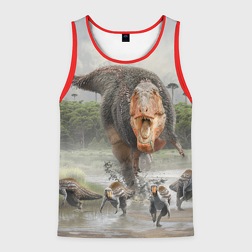 Мужская майка без рукавов Т-Рекс Динозавр Dino Z / 3D-Красный – фото 1