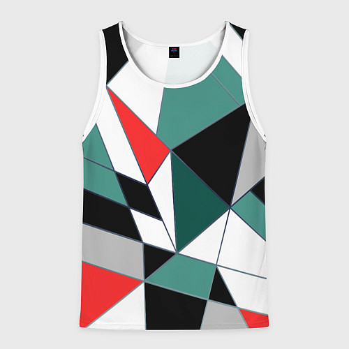 Мужская майка без рукавов Абстрактный геометрический / 3D-Белый – фото 1