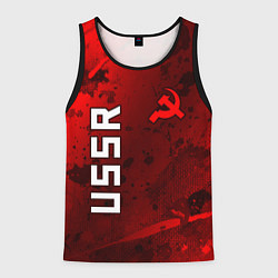 Майка-безрукавка мужская USSR - Серп и Молот - Краска, цвет: 3D-черный