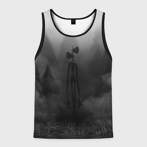 Мужская майка без рукавов СИРЕНОГОЛОВЫЙ ТУМАННЫЙ ЛЕС / 3D-Черный – фото 1