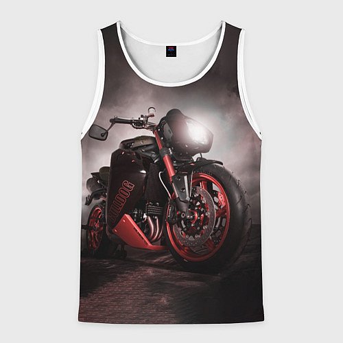 Мужская майка без рукавов СУПЕРБАЙК / 3D-Белый – фото 1