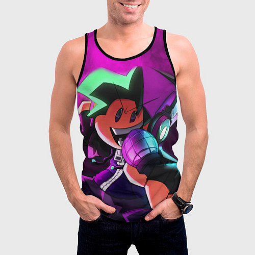 Мужская майка без рукавов Бойфренд Boyfriend FNF / 3D-Черный – фото 3