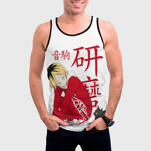 Мужская майка без рукавов Кенма Козуме, Haikyuu!! / 3D-Черный – фото 3