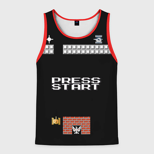 Мужская майка без рукавов Press start / 3D-Красный – фото 1