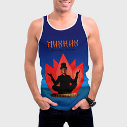 Майка-безрукавка мужская Пикник - железные мантры, цвет: 3D-белый — фото 2