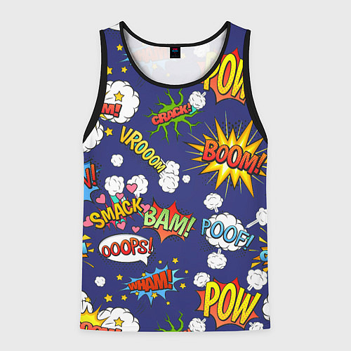 Мужская майка без рукавов Комикс БУМ / 3D-Черный – фото 1