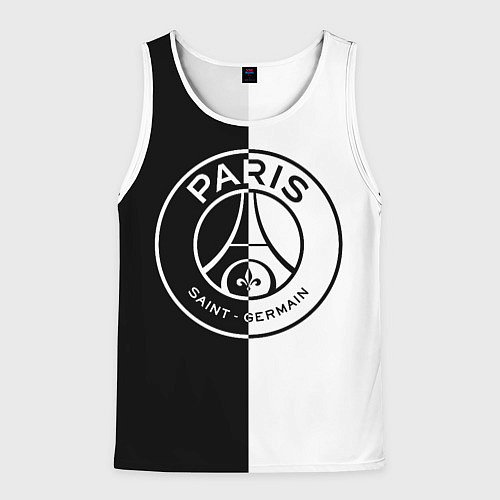 Мужская майка без рукавов ФК ПСЖ PSG BLACK & WHITE / 3D-Белый – фото 1