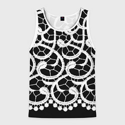 Мужская майка без рукавов Черно-белое кружево