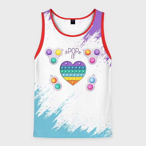 Мужская майка без рукавов POP IT HEART / 3D-Красный – фото 1