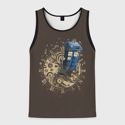 Мужская майка без рукавов Tie to Tardis / 3D-Черный – фото 1