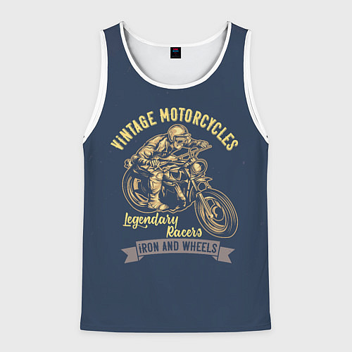 Мужская майка без рукавов Винтажные мотоциклы / 3D-Белый – фото 1