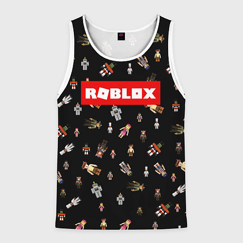 Мужская майка без рукавов ROBLOX PATTERN РОБЛОКС Z / 3D-Белый – фото 1