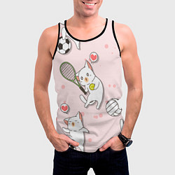 Майка-безрукавка мужская Спортивные котики Мяу спорт Z, цвет: 3D-черный — фото 2