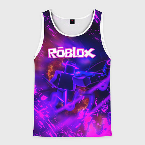 Мужская майка без рукавов MUSIC ROBLOX РОБЛОКС Z / 3D-Белый – фото 1