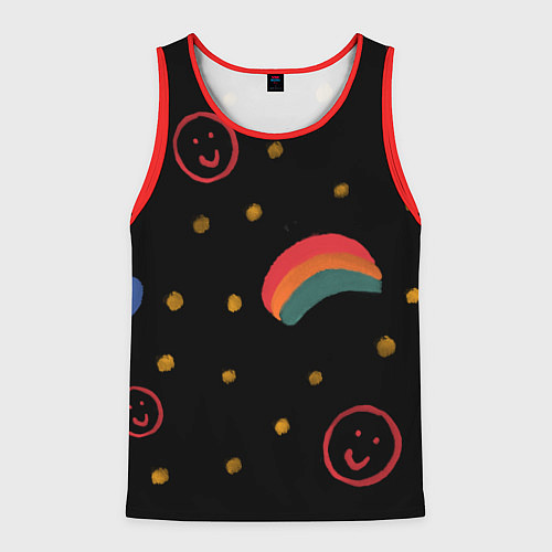 Мужская майка без рукавов Красочное детство / 3D-Красный – фото 1