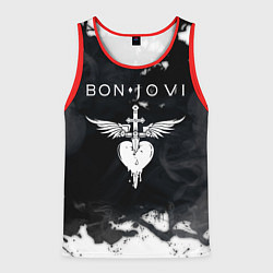 Майка-безрукавка мужская BON JOVI БОН ДЖОВИ, цвет: 3D-красный