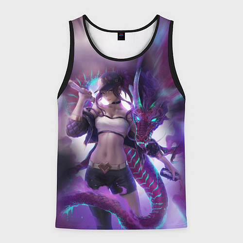 Мужская майка без рукавов LEAGUE OF LEGENDS AKALI ЛИГА ЛЕГЕНД АКАЛИ / 3D-Черный – фото 1