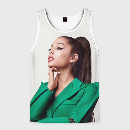 Мужская майка без рукавов Ариана в зелёном / 3D-Белый – фото 1