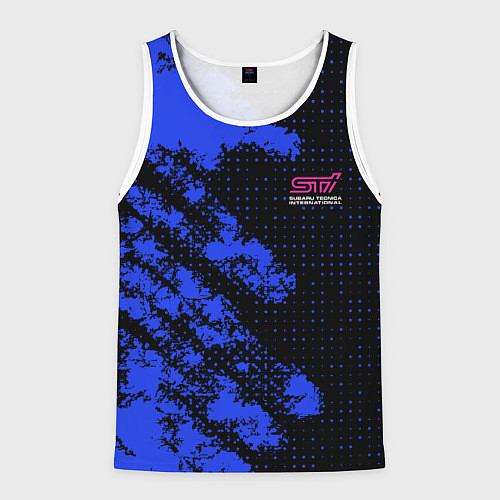 Мужская майка без рукавов SUBARU STI СУБАРИСТ / 3D-Белый – фото 1