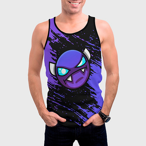 Мужская майка без рукавов Geometry Dash / 3D-Черный – фото 3