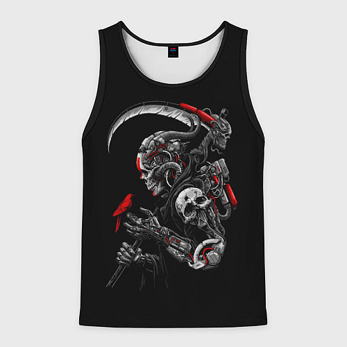 Мужская майка без рукавов Робот и птица / 3D-Черный – фото 1