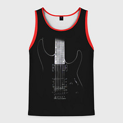 Майка-безрукавка мужская ЧЕРНАЯ ЭЛЕКТРОГИТАРА, цвет: 3D-красный