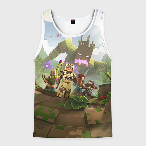 Мужская майка без рукавов МАЙНКРАФТ ГЕРОИ ПРОТИВ ЗЛА / 3D-Белый – фото 1