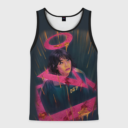 Мужская майка без рукавов УЧАСТНИК 067 ИГРА В КАЛЬМАРА SQUID GAME / 3D-Черный – фото 1