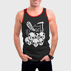 Майка-безрукавка мужская Кот - Жнец, цвет: 3D-красный — фото 2