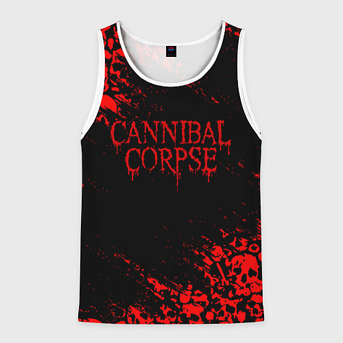 Мужская майка без рукавов CANNIBAL CORPSE КРАСНЫЕ ЧЕРЕПА / 3D-Белый – фото 1
