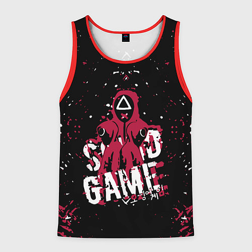 Мужская майка без рукавов SQUID GAME ИГРА В КАЛЬМАРА БРЫЗГИ КРАСОК, / 3D-Красный – фото 1