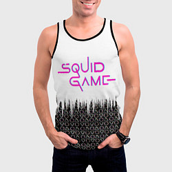 Майка-безрукавка мужская Игра в кальмара фигуры,, цвет: 3D-черный — фото 2