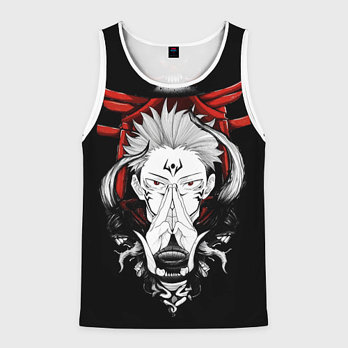 Мужская майка без рукавов ЗАКЛИНАНИЕ ИТАДОРИ СУКУНА / 3D-Белый – фото 1