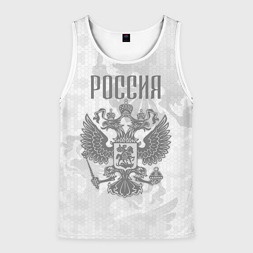 Мужская майка без рукавов Герб России / 3D-Белый – фото 1
