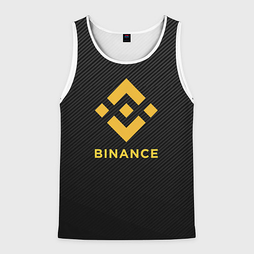 Мужская майка без рукавов БИНАНС ЛОГО CARBON BINANCE LOGO / 3D-Белый – фото 1
