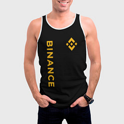 Майка-безрукавка мужская БИНАНС ЛОГО КАРБОН BINANCE LOGO, цвет: 3D-белый — фото 2