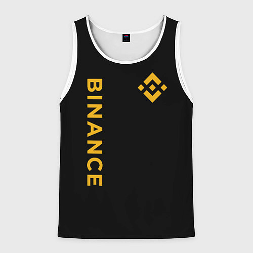 Мужская майка без рукавов БИНАНС ЛОГО КАРБОН BINANCE LOGO / 3D-Белый – фото 1