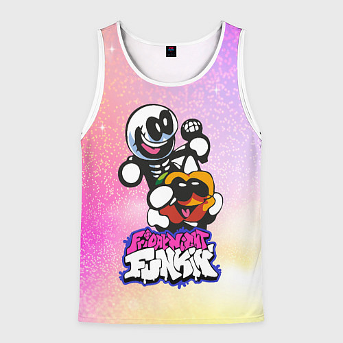 Мужская майка без рукавов Skid and Pump Friday Night Funkin / 3D-Белый – фото 1