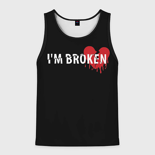 Мужская майка без рукавов Im broken с разбитым сердцем / 3D-Черный – фото 1