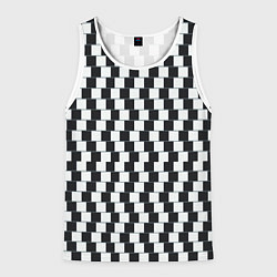 Майка-безрукавка мужская Шахматная Иллюзия Искажения, цвет: 3D-белый