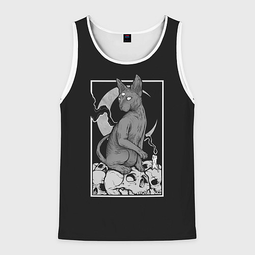 Мужская майка без рукавов Трехглазый Сфинкс / 3D-Белый – фото 1