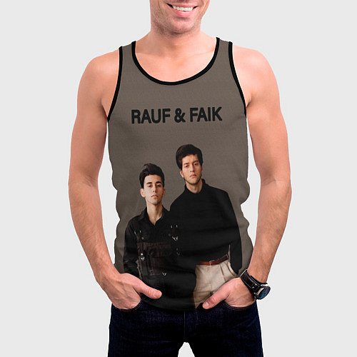 Мужская майка без рукавов Rauf & Faik Рауф и Фаик / 3D-Черный – фото 3