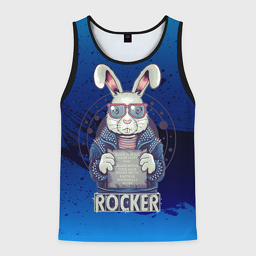 Мужская майка без рукавов Rocker! / 3D-Черный – фото 1